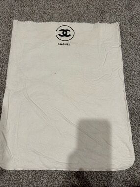 CHANEL Ivory Dust Bag with Black CC Logo